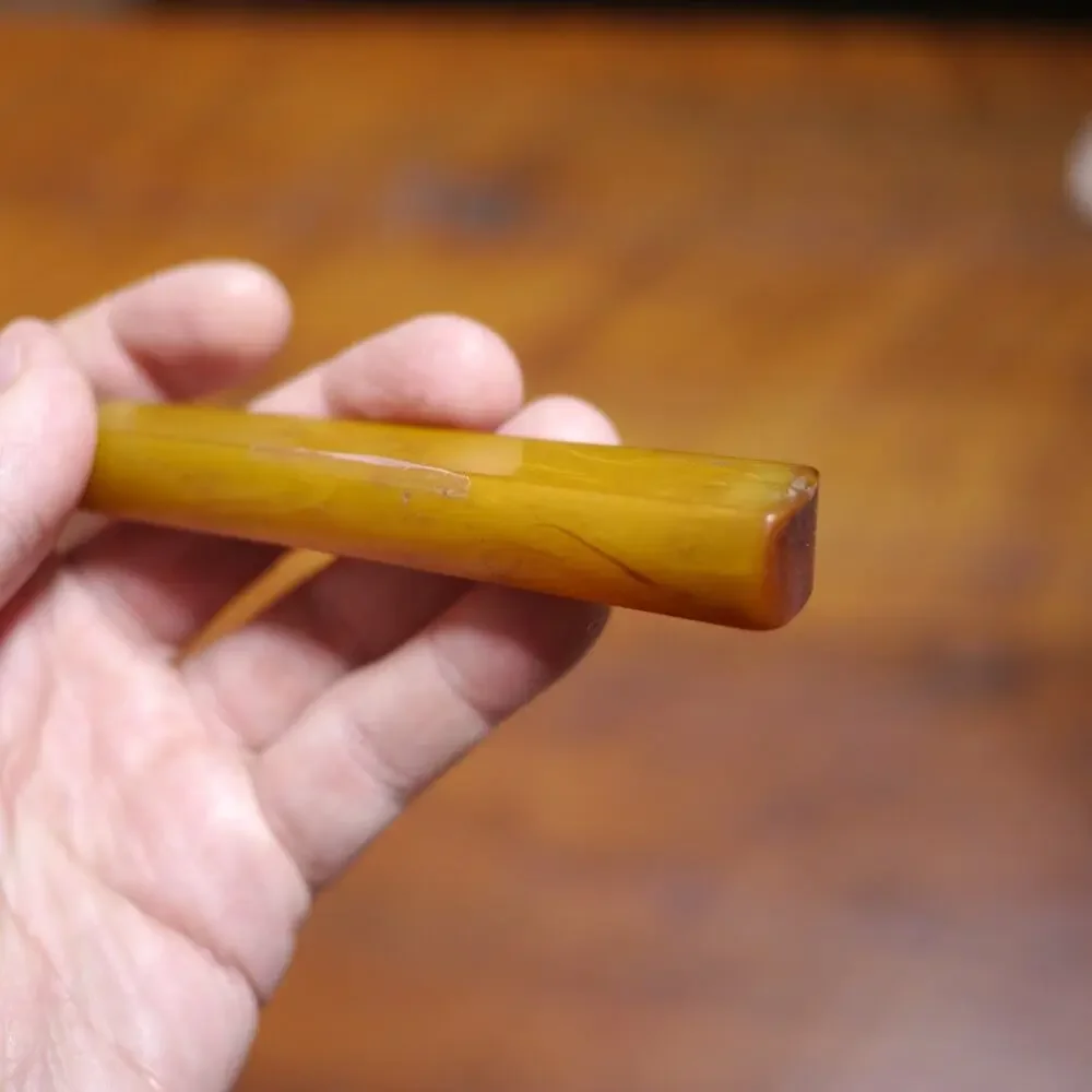 Vintage 1930s Butterscotch Bakelite Handle Knife Sharpening Steel